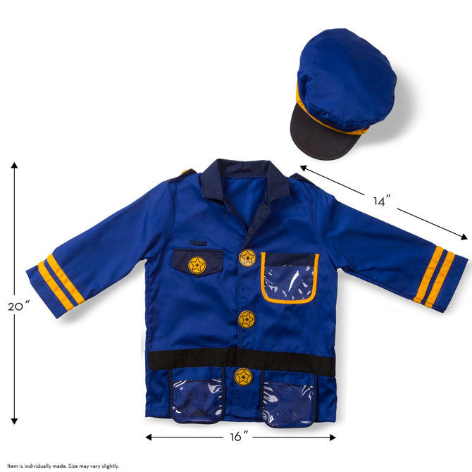 Melissa & Doug Police Officer Role Play Costume Set – Kids Dress-Up & Pretend Play