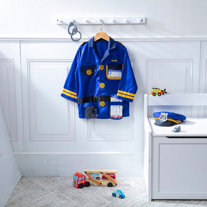 Melissa & Doug Police Officer Role Play Costume Set – Kids Dress-Up & Pretend Play