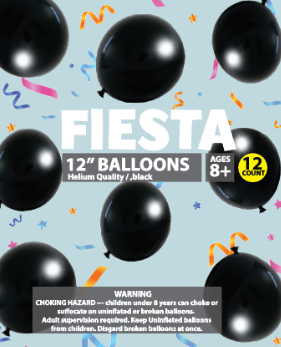12" Black Balloons