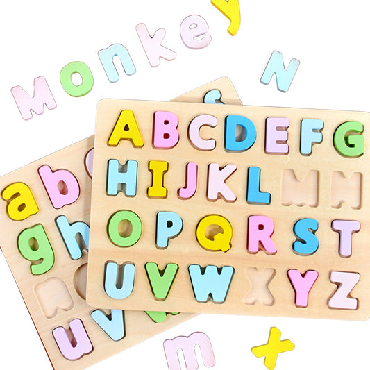 Wooden Letter Puzzle abecedario Montessori de madera para niños