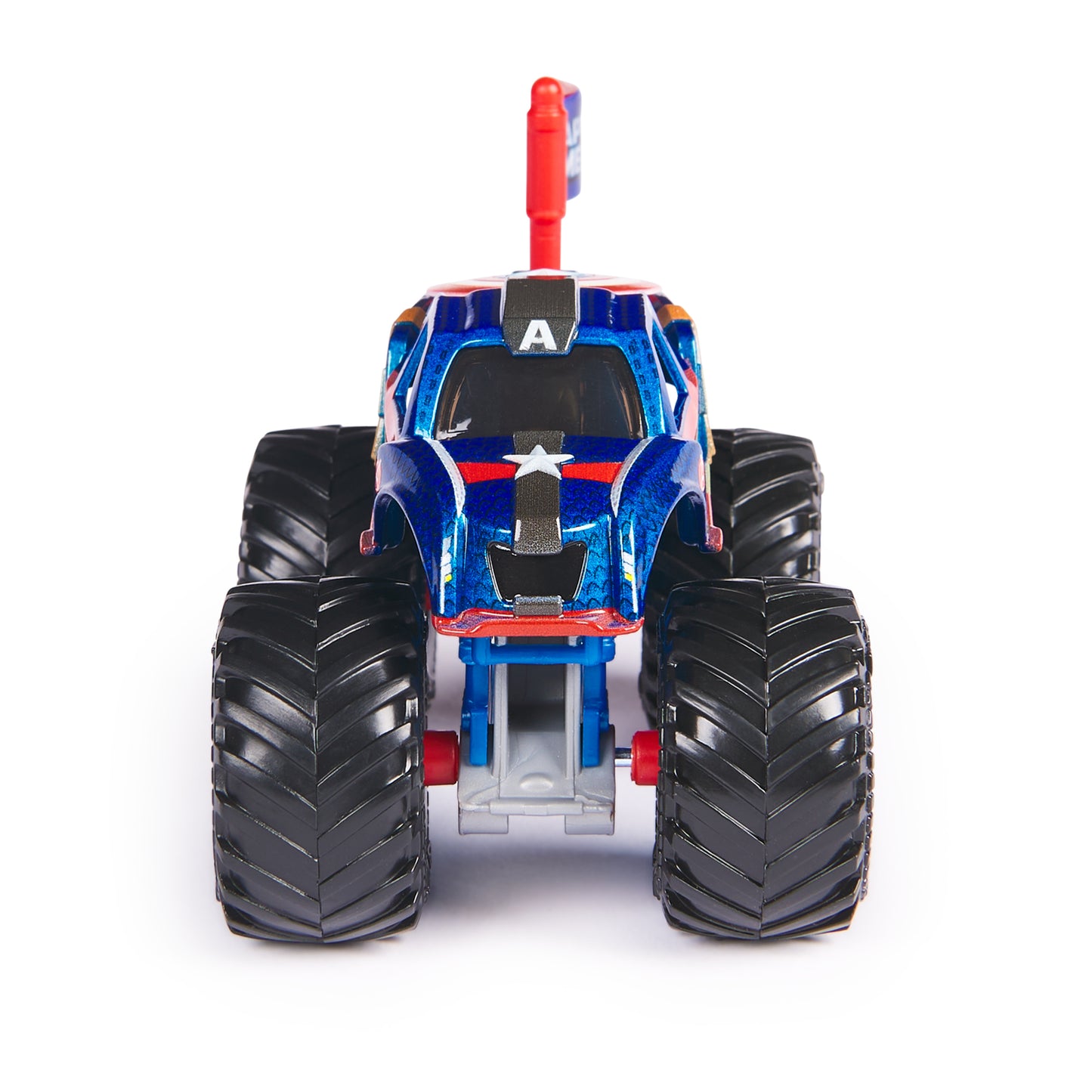 Monster Jam, Marvel Official Captain America Monster Truck, Die-Cast Vehicle, 1:64 Scale, Super Hero Kids Toys for Boys Ages 3 and up