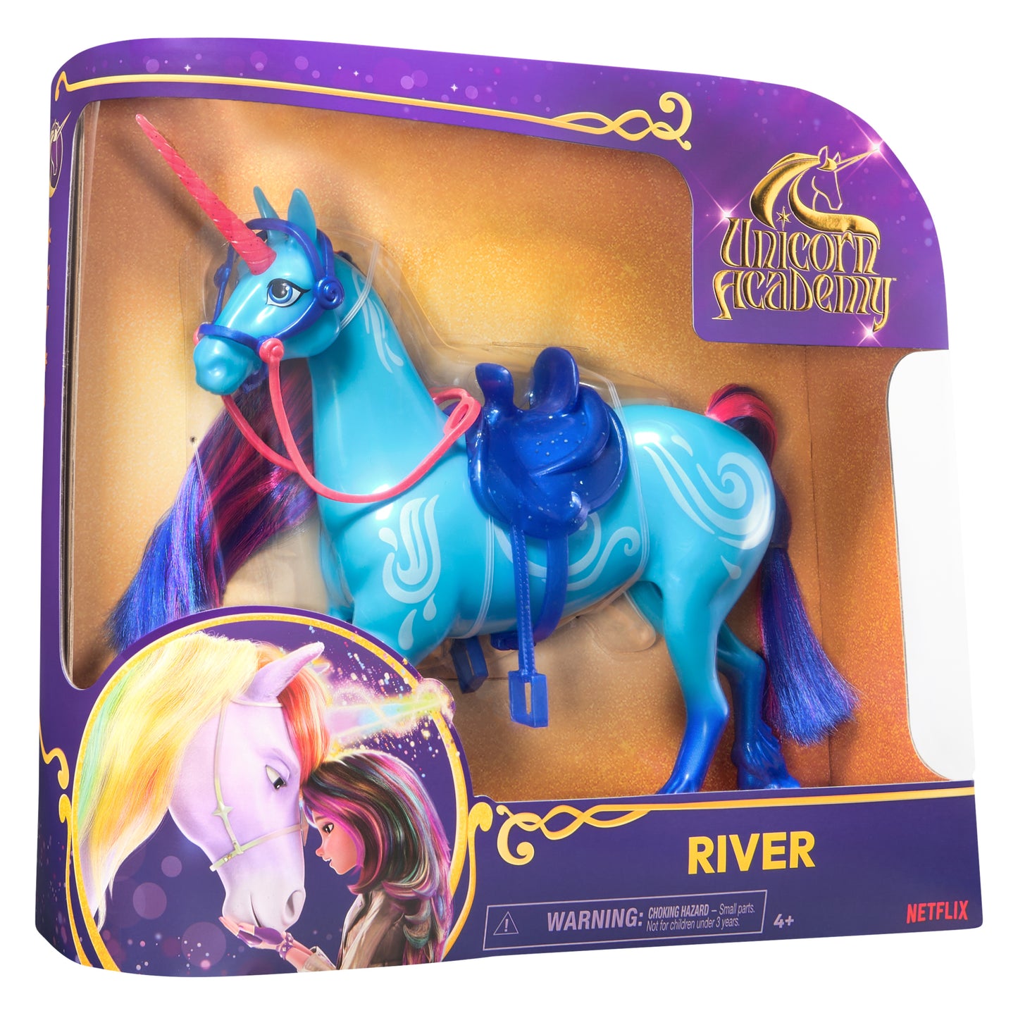 Unicorn Academy, River Unicorn with Head Movement, 2 Riding Accessories, 11”, Compatible with Isabel Fashion Doll, Dolls & Unicorn Toys for Girls