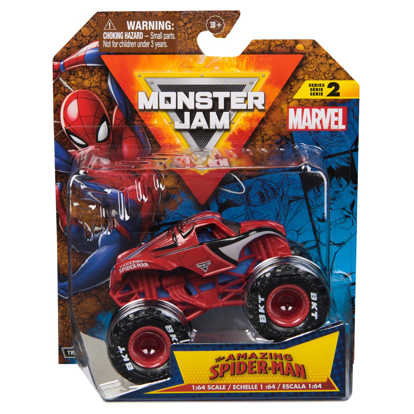 Monster Jam, Marvel Official Spider-Man Monster Truck, Die-Cast Vehicle, 1:64 Scale, Super Hero Kids Toys for Boys Ages 3 and up