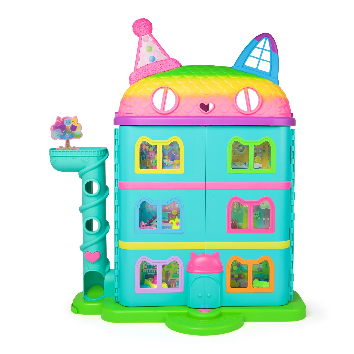 Gabby’s Dollhouse, 15-Piece Rainbow-Themed, Celebration Dollhouse, Toy Figures, Doll House Furniture & 6 Sound Effects, Kids Toys for Girls & Boys 3+