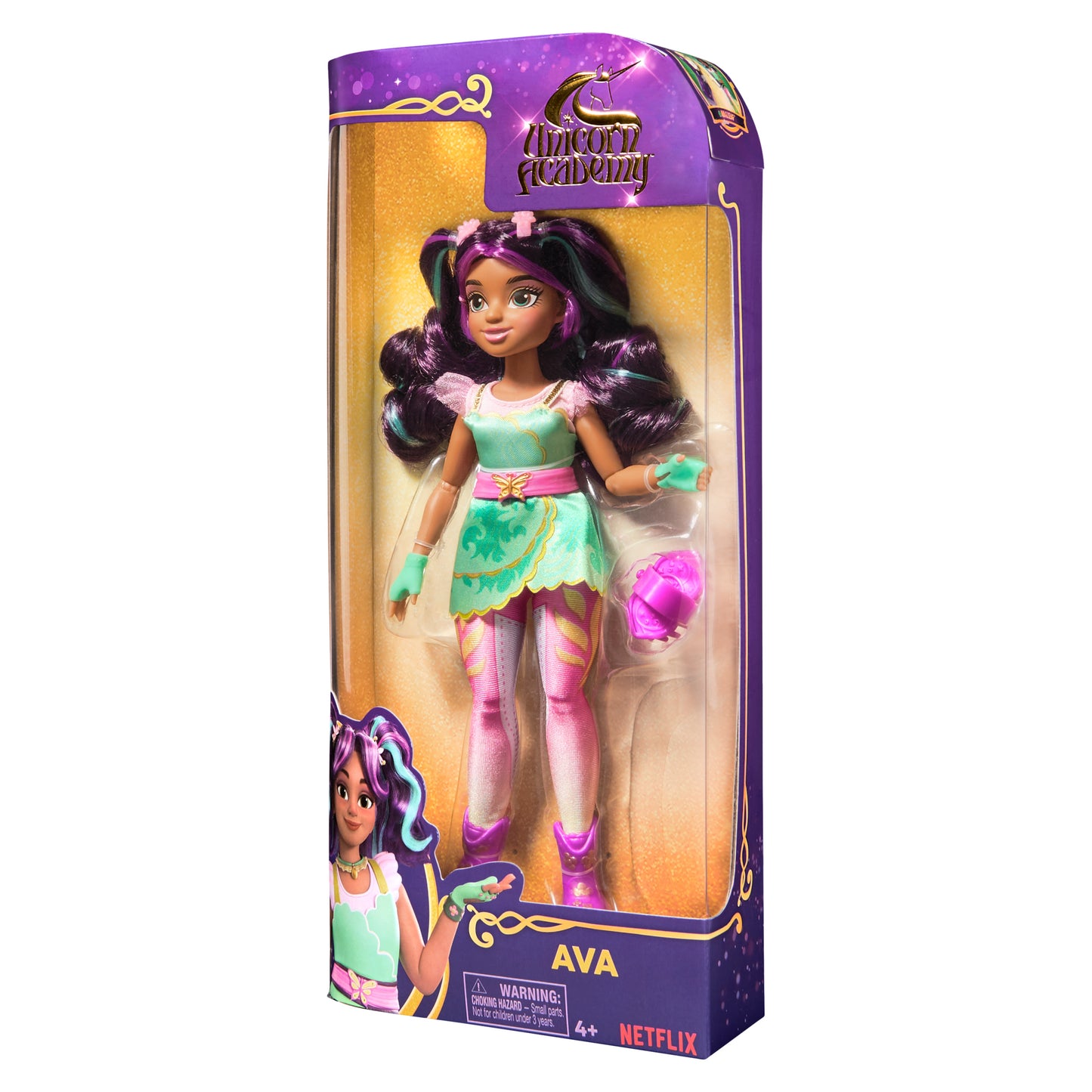 Unicorn Academy, Ava Doll with Highlighted Hair, 7 Fashion Accessories & Hair Styling Tool, 9.5”, Dolls & Unicorn Toys for Girls Ages 4 and up