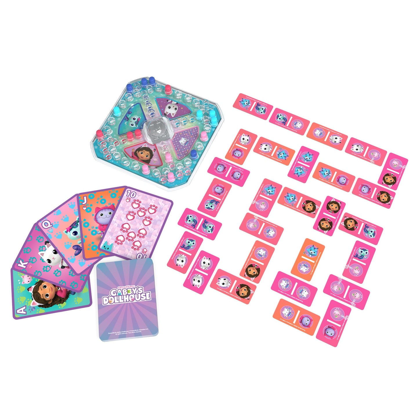 Gabby's Dollhouse 3 Game Bundle Gift Set, Pop-Up Game Dominoes Jumbo Playing Cards, Gabby's Dollhouse Toys Kids Games