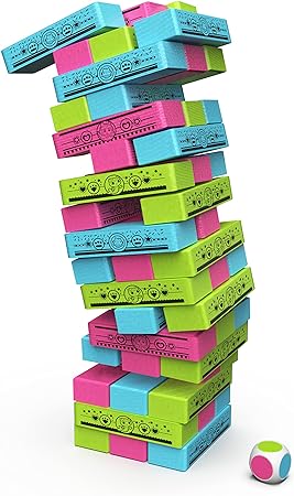 Gabby’s Dollhouse Jumbling Tower by Spin Master Games, Building Toppling Wood Game for Kids Gabby’s Dollhouse Toys, for Preschoolers Ages 4 and up