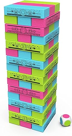 Gabby’s Dollhouse Jumbling Tower by Spin Master Games, Building Toppling Wood Game for Kids Gabby’s Dollhouse Toys, for Preschoolers Ages 4 and up