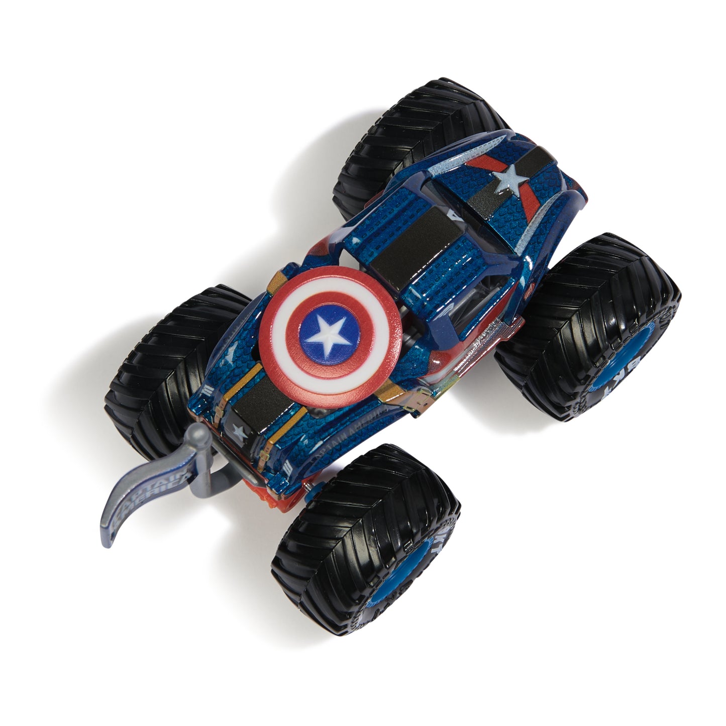 Monster Jam, Marvel Official Captain America Monster Truck, Die-Cast Vehicle, 1:64 Scale, Super Hero Kids Toys for Boys Ages 3 and up