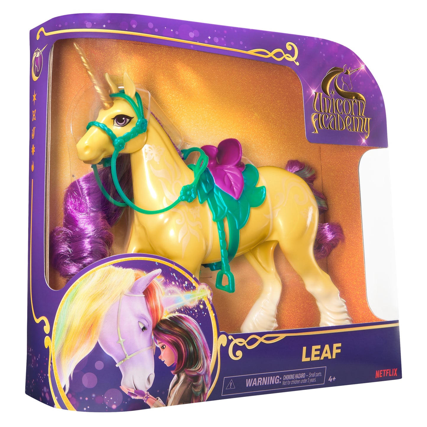 Unicorn Academy, Leaf Unicorn with Head Movement, 2 Riding Accessories, 11”, Compatible with Ava Fashion Doll, Dolls & Unicorn Toys for Girls Ages 4+