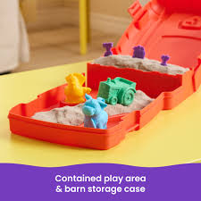 Kinetic Sand Sandy Farm Playset  The Original Moldable Play Sand — Farm Fun for Kids!