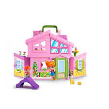 Pinypon - House Pink Briefcase | Convertible Dollhouse with Many Different Rooms and Everyday Accessories, for Building a Mini Doll City - From 4 Years