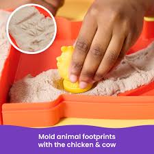 Kinetic Sand Sandy Farm Playset  The Original Moldable Play Sand — Farm Fun for Kids!