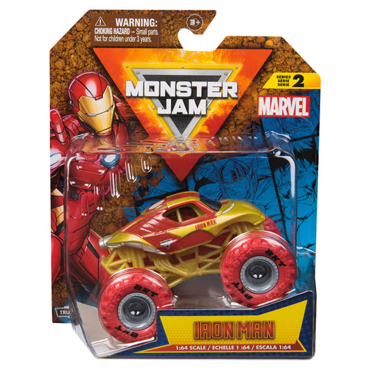 Monster Jam, Marvel Official Iron Man Monster Truck, Die-Cast Vehicle, 1:64 Scale, Super Hero Kids Toys for Boys Ages 3 and up