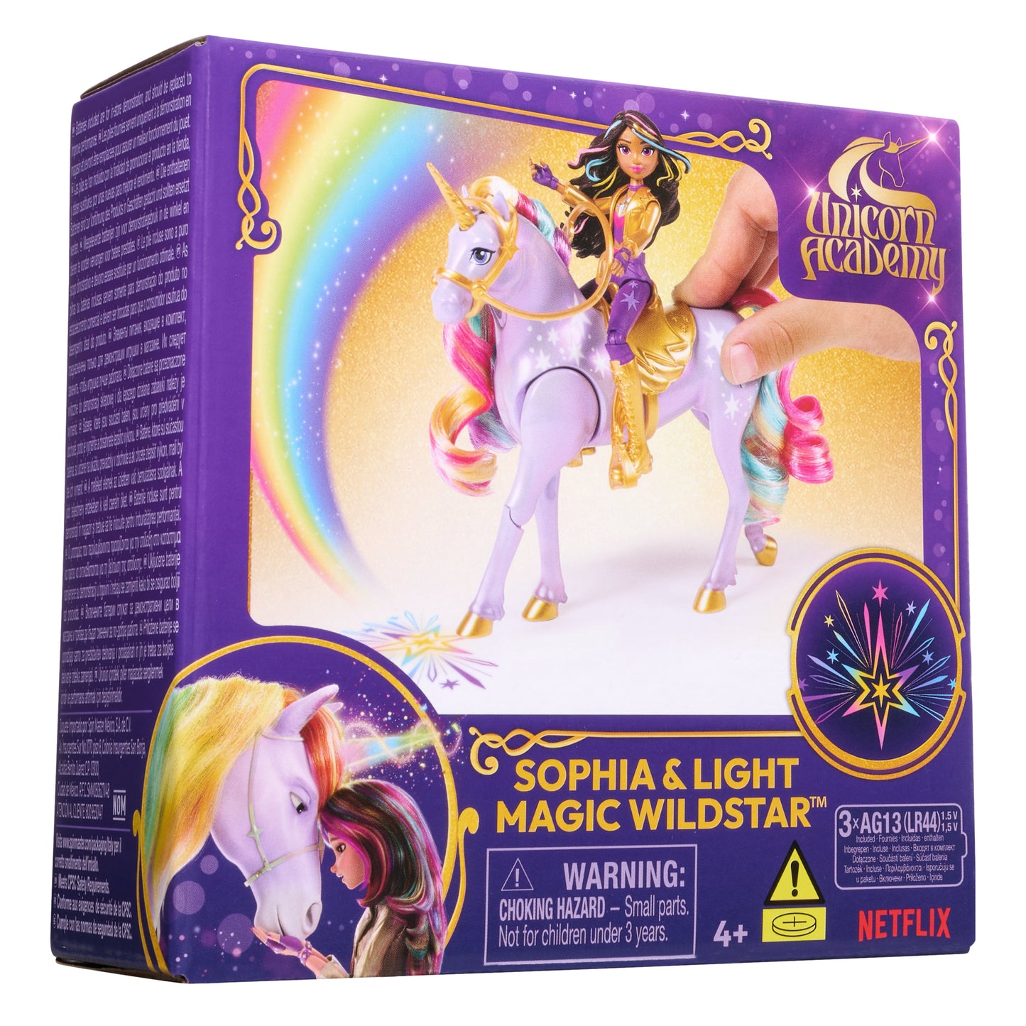 Unicorn Academy, Sophia & Light Magic Wildstar with Rainbow Light-up Effects, 2 Riding Accessories, Dolls & Unicorn Toys for Girls Ages 4 and up