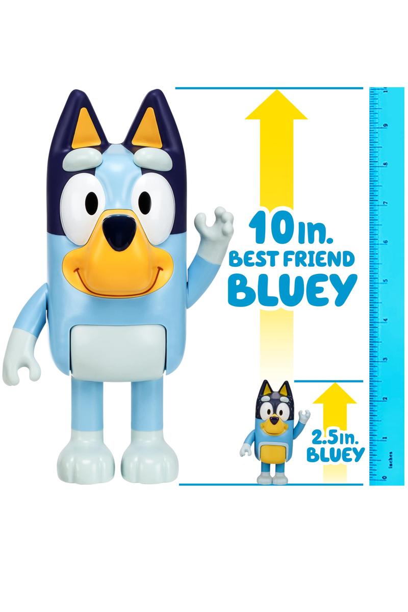 Best Friend Bluey | Articulated 10 Inch Tall Figure of Bluey | with Moving Arms and Body