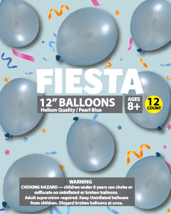 12" Metallic Light Blue Balloons