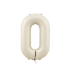 MYLAR MILKY WHITE NUMBER 0 FIESTA BALLOON