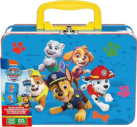 Spin Master Games Paw Patrol Memo Game - Classic Memory Game in the Design of the Popular Preschool Series Paw Patrol in Metal Case, for Children from 3 Years