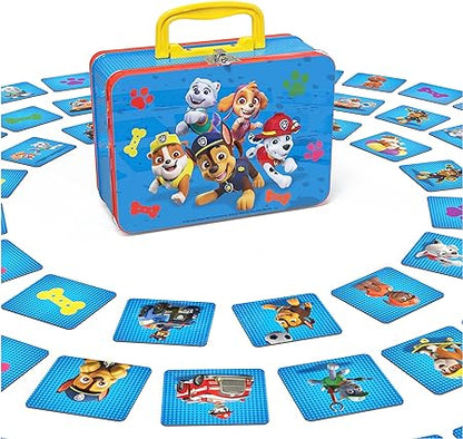 Spin Master Games Paw Patrol Memo Game - Classic Memory Game in the Design of the Popular Preschool Series Paw Patrol in Metal Case, for Children from 3 Years