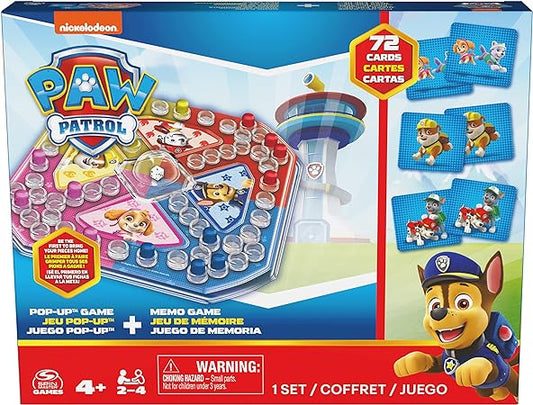 Spin Master Games Paw Patrol Pop Up Memory Game Pack Chase Skye Nickelodeon Paw Patrol Kids Preschool Toys
