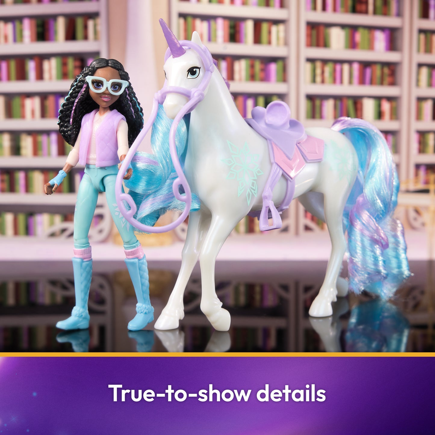 Unicorn Academy, Layla & Glacier Set with 2 Riding Accessories & Hair Styling Tool, Dolls & Unicorn Toys for Girls Ages 4 and up