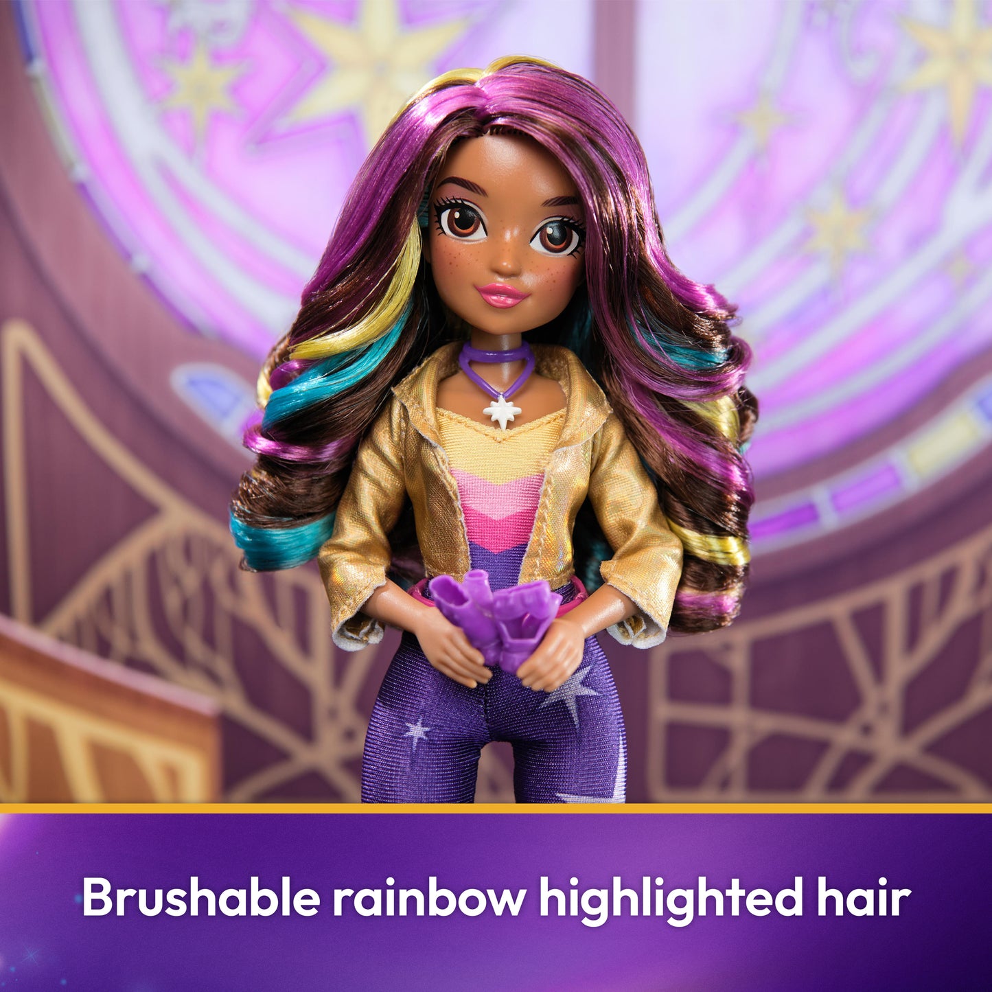 Unicorn Academy, Sophia Doll with Rainbow-Streaked Hair, 6 Fashion Accessories & Hair Styling Tool, 9.5”, Dolls & Unicorn Toys for Girls Ages 4 and up