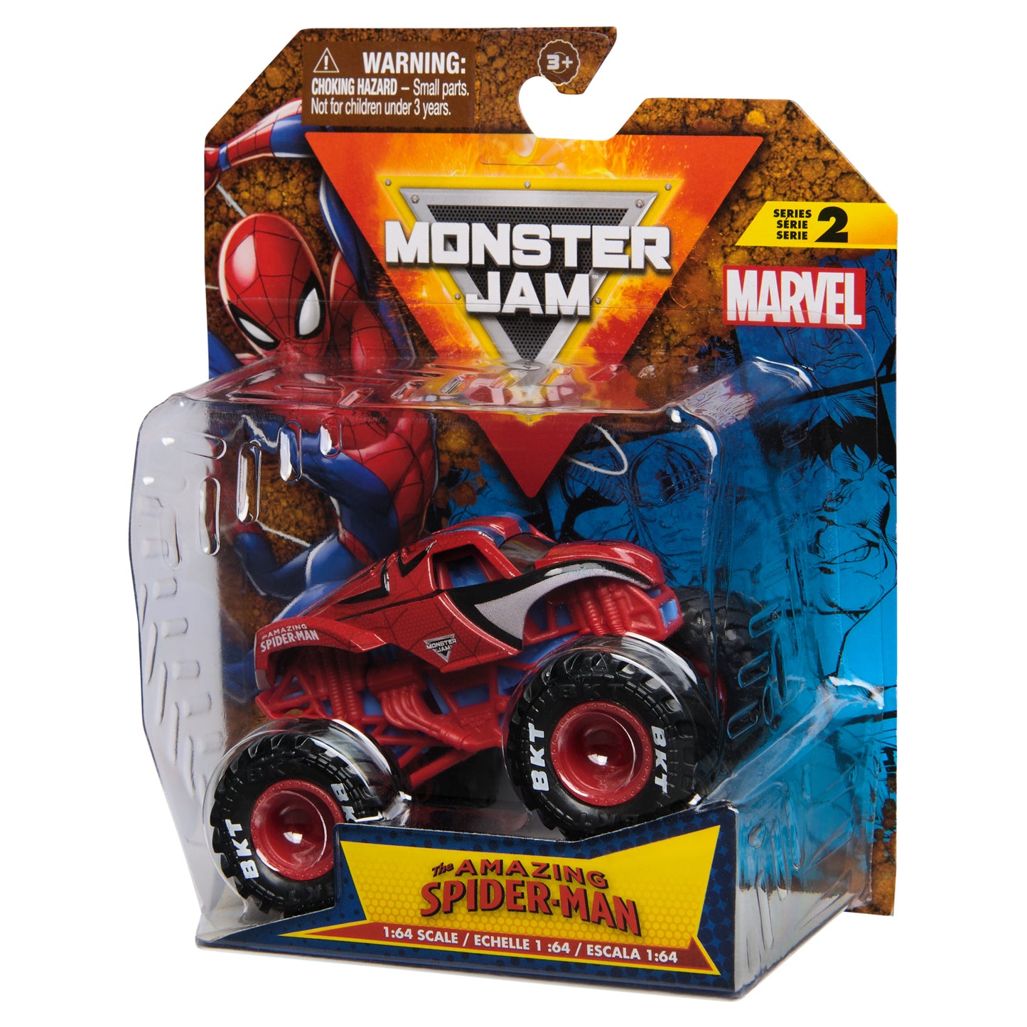 Monster Jam, Marvel Official Spider-Man Monster Truck, Die-Cast Vehicle, 1:64 Scale, Super Hero Kids Toys for Boys Ages 3 and up