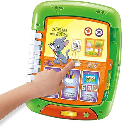 VTech - Libro/Tablet multiaventura, Tablet para niños +2 años, Tablero Interactivo y Libro Tradicional, aprende los Colores, Las Formas geométricas a través de Cuentos y páginas ilustradas