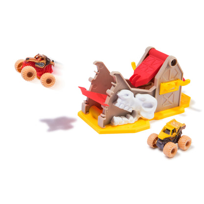Monster Jam, Mini Launchers Set, Includes Monster Mutt and Earth Shaker 1:87 Scale Die-Cast Monster Trucks, Kids Toys for Boys Ages 3 4 5 6+