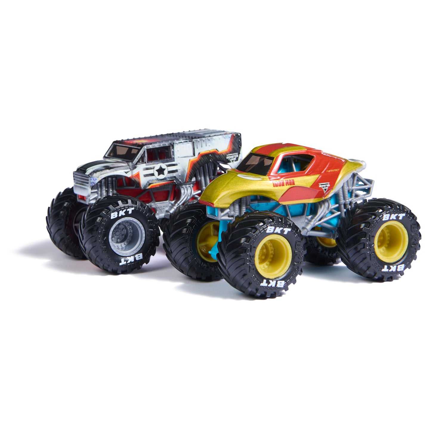 Monster Jam, Marvel Official Iron Man Vs. War Machine Die-Cast Monster Trucks, 1:64 Scale, Kids Toys for Boys and Girls Ages 3 and up