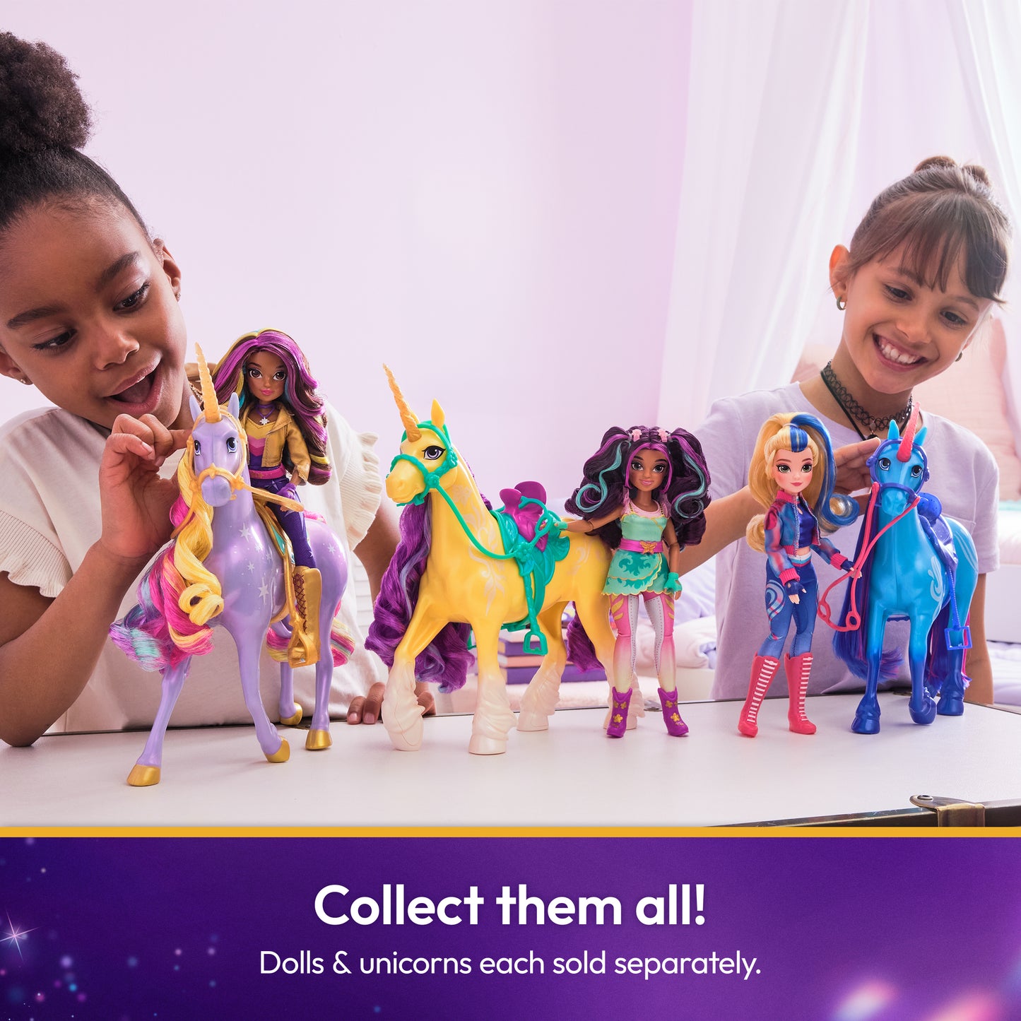 Unicorn Academy, Ava Doll with Highlighted Hair, 7 Fashion Accessories & Hair Styling Tool, 9.5”, Dolls & Unicorn Toys for Girls Ages 4 and up