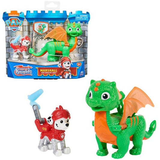 Paw Patrol Rescue Knights Hero Pups - Marshall : Pup Figure and Dragon Ages 3 and UP