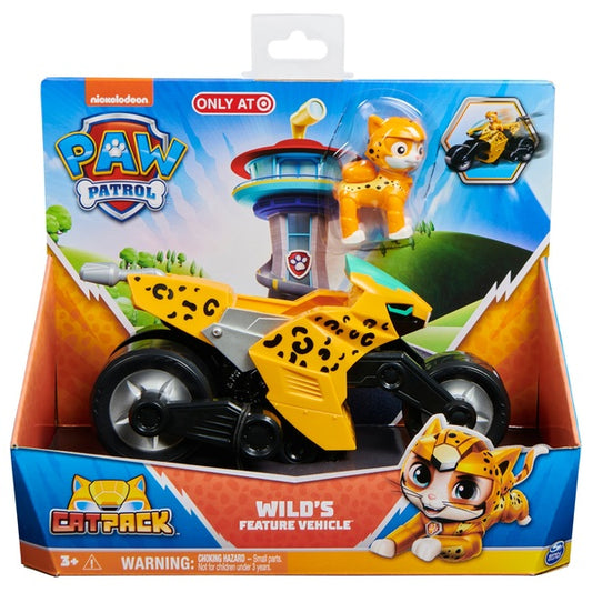 PAW Patrol, Cat Pack, Wild Cat’s Transforming Toy Motorcycle with Collectible Action Figure