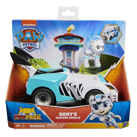 PAW Patrol, Cat Pack, Rory’s Transforming Toy Car with Collectible Action Figure